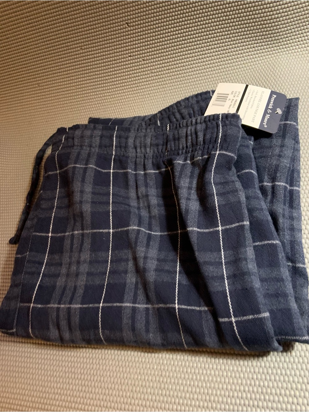 NEW WITH TAGS! Preswick & Moore Blue Flannel Pajama Pants Size XL
